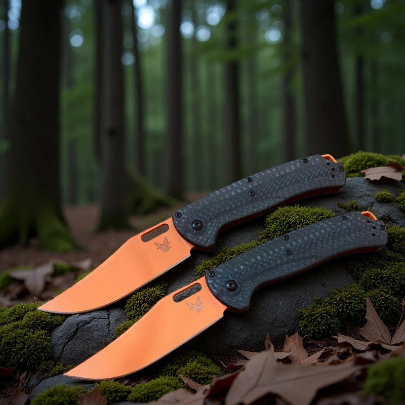 BM15535 Carbon Fiber Handle Outdoor Folding Knife – Portable, Sharp, High-Hardness, Multifunctional Tool