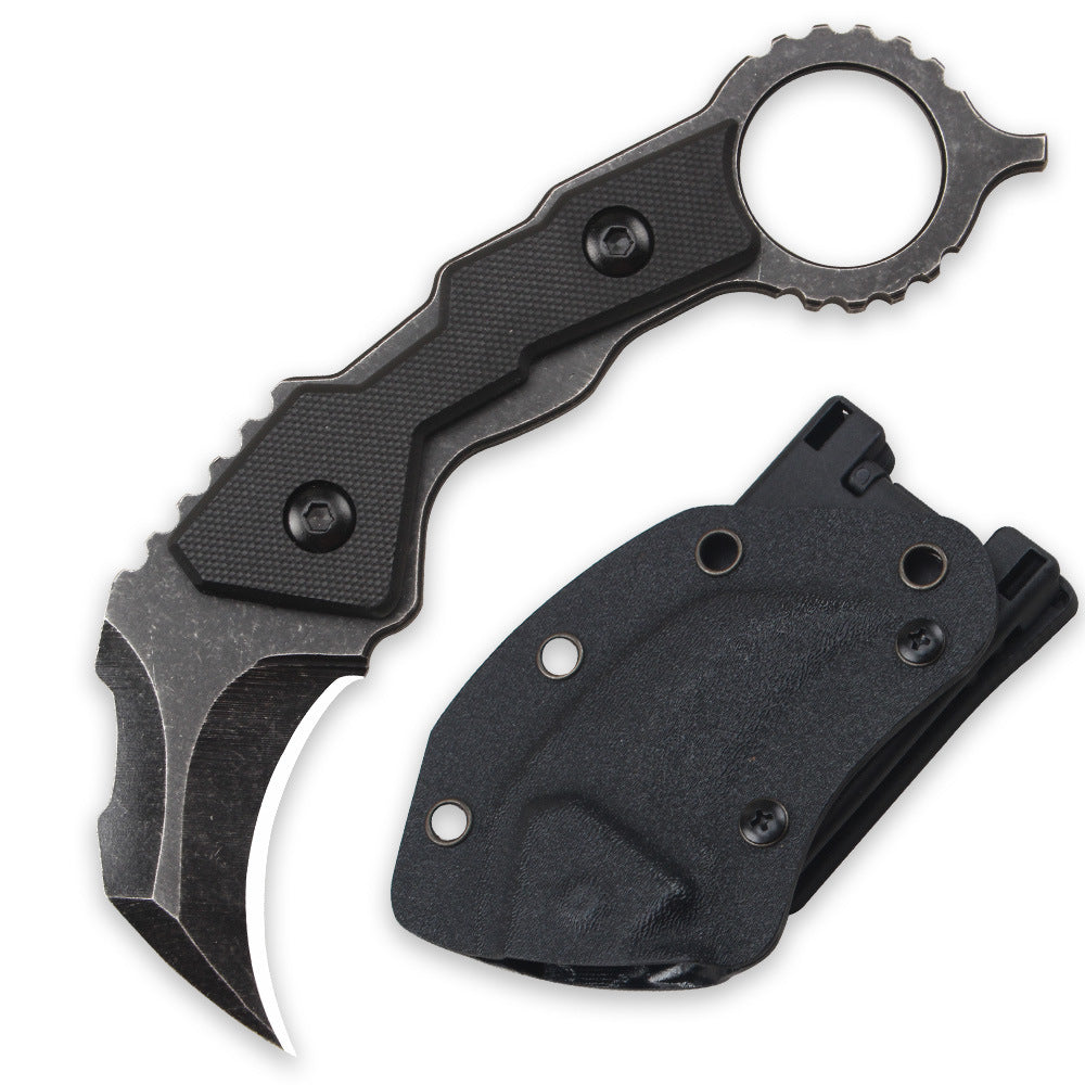 High-quality outdoor and survival knife: portable, high-hardness, sharp, compact—suitable for wilderness use or as an everyday carry fruit knife.