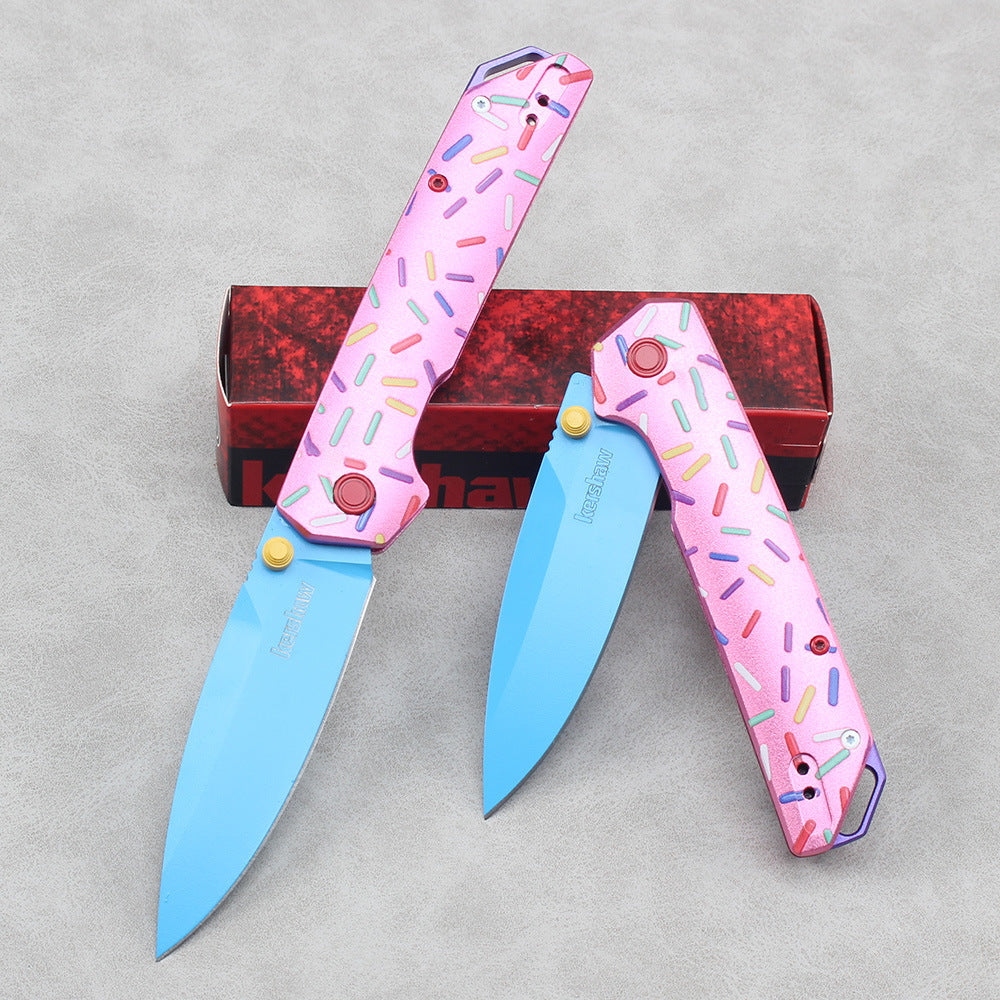 Kershaw-2038 Donut-Style Folding Knife – Aluminum Handle, Portable EDC Outdoor Folder