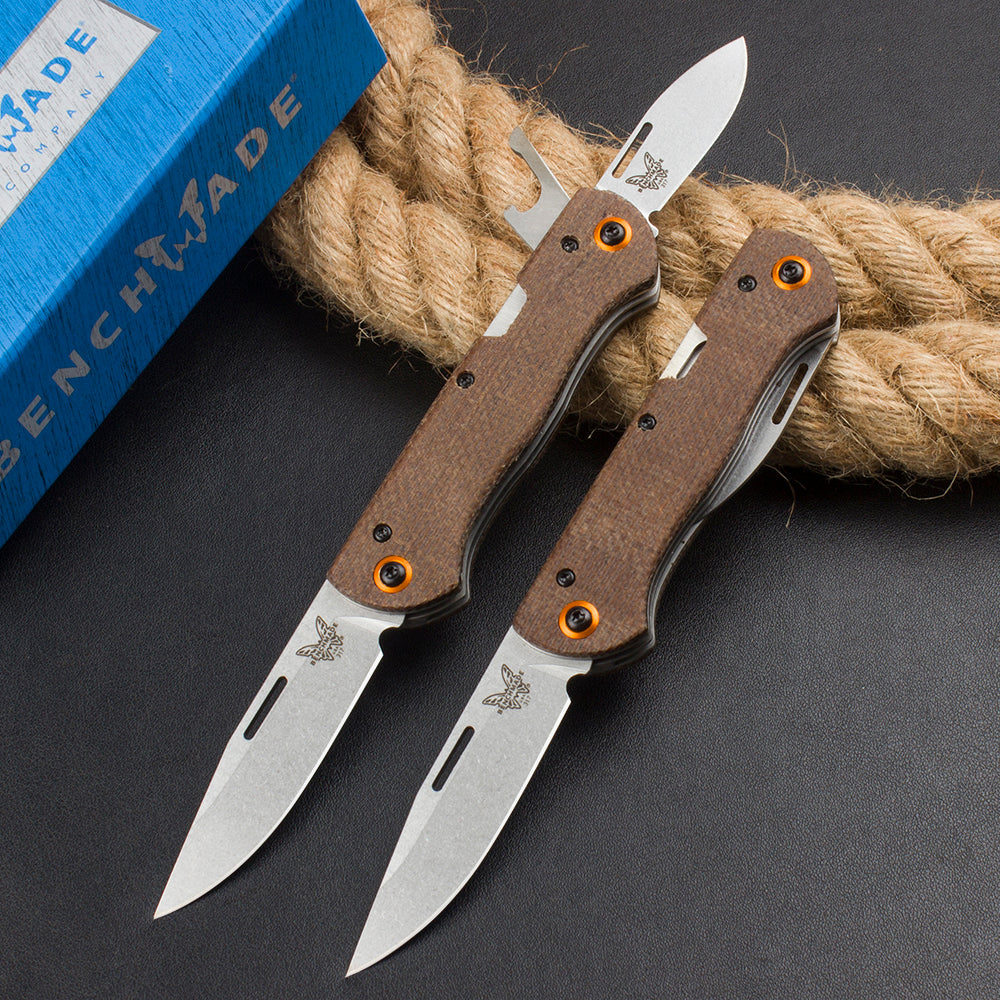 Benchmade 317 EDC Folding Knife – Brown Linen Micarta