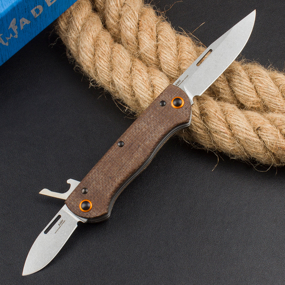 Benchmade 317 EDC Folding Knife – Brown Linen Micarta