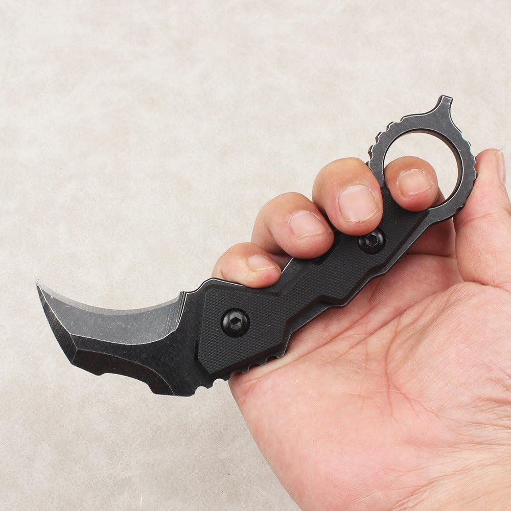 High-quality outdoor and survival knife: portable, high-hardness, sharp, compact—suitable for wilderness use or as an everyday carry fruit knife.