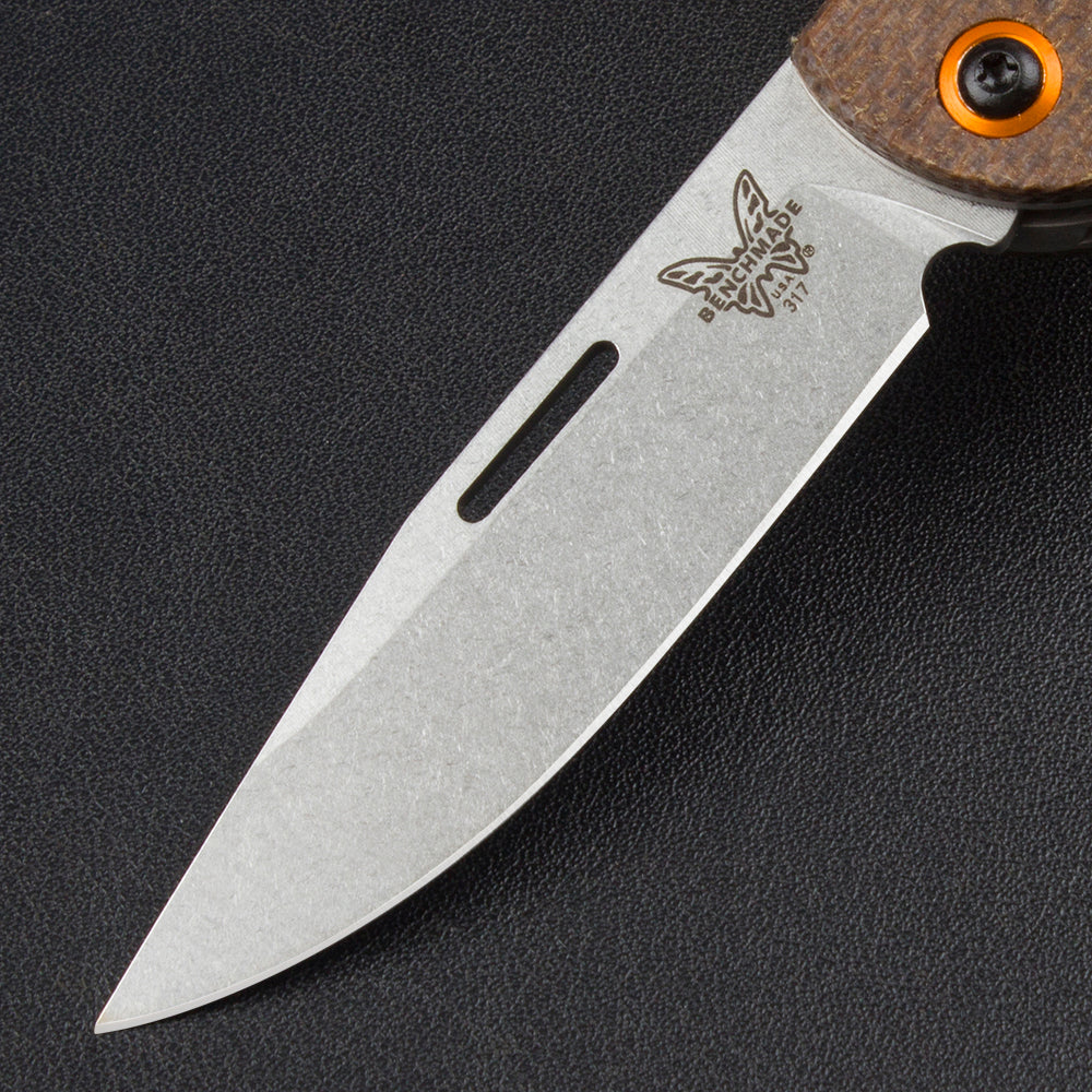 Benchmade 317 EDC Folding Knife – Brown Linen Micarta