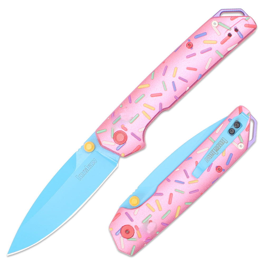 Kershaw-2038 Donut-Style Folding Knife – Aluminum Handle, Portable EDC Outdoor Folder
