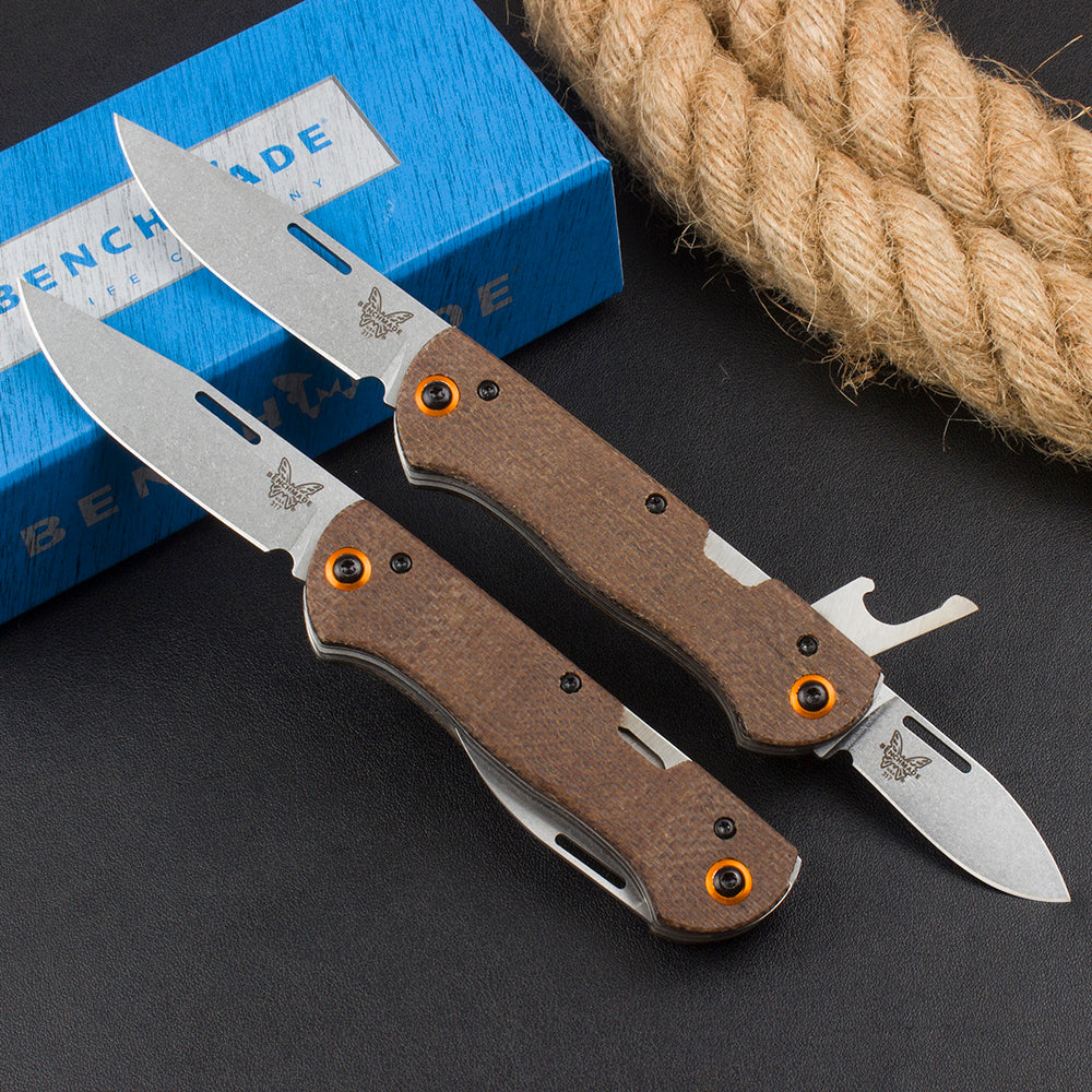 Benchmade 317 EDC Folding Knife – Brown Linen Micarta