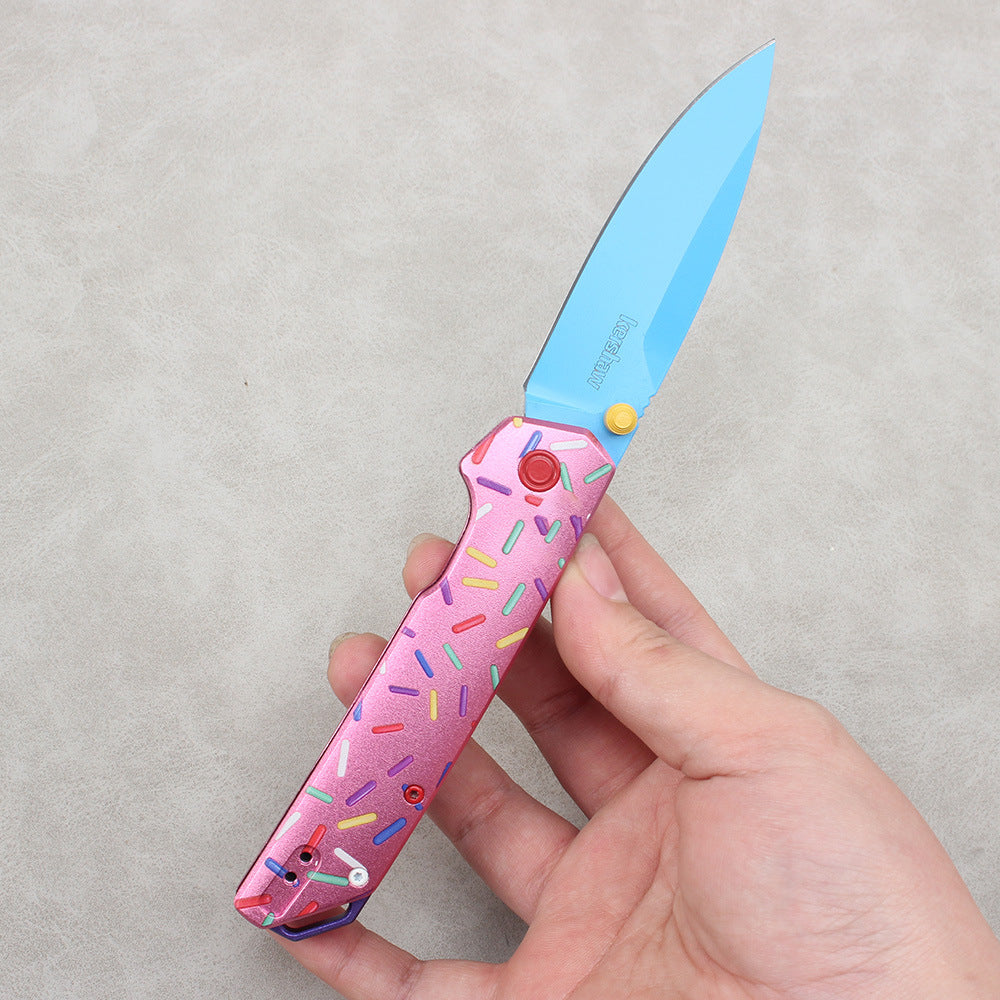 Kershaw-2038 Donut-Style Folding Knife – Aluminum Handle, Portable EDC Outdoor Folder