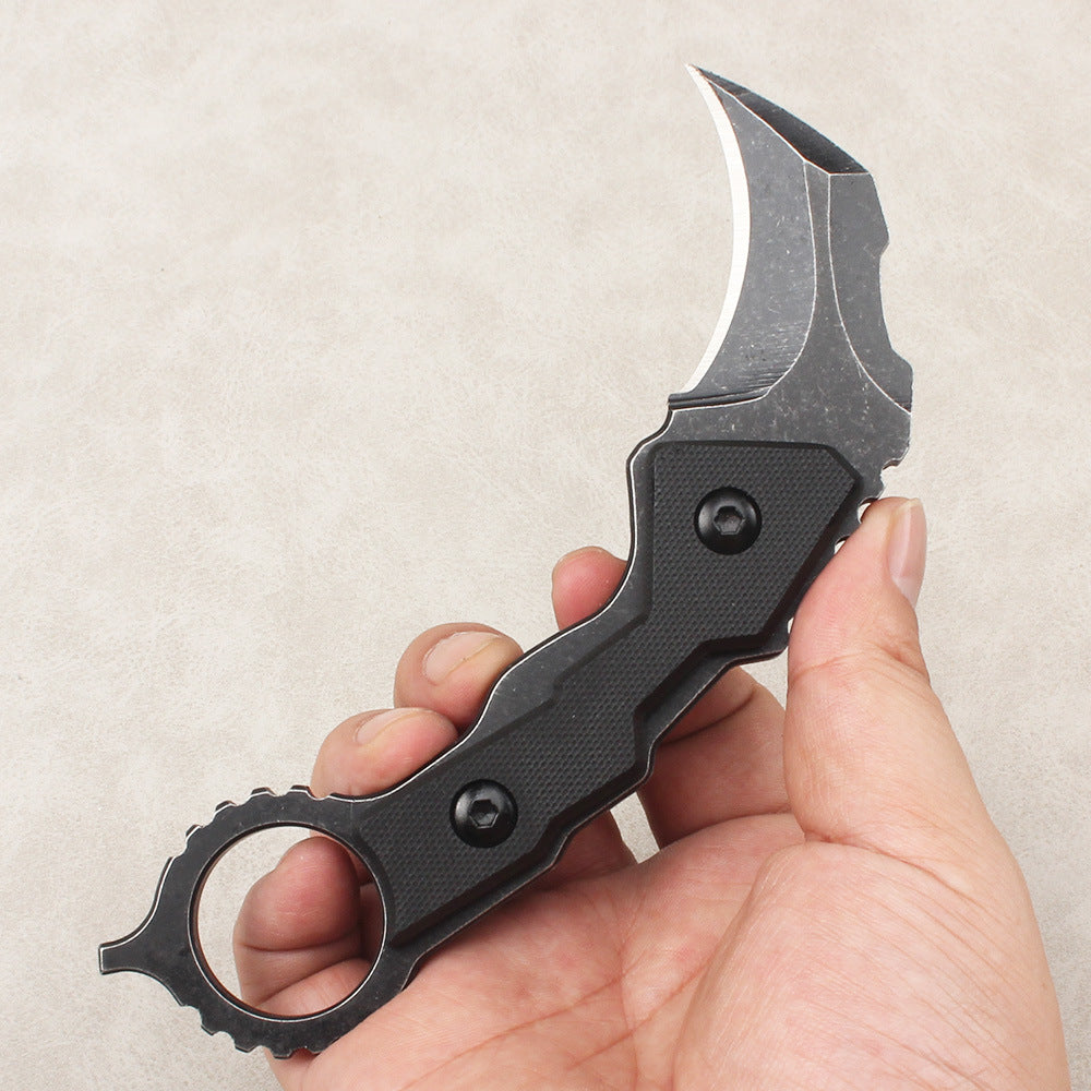 High-quality outdoor and survival knife: portable, high-hardness, sharp, compact—suitable for wilderness use or as an everyday carry fruit knife.